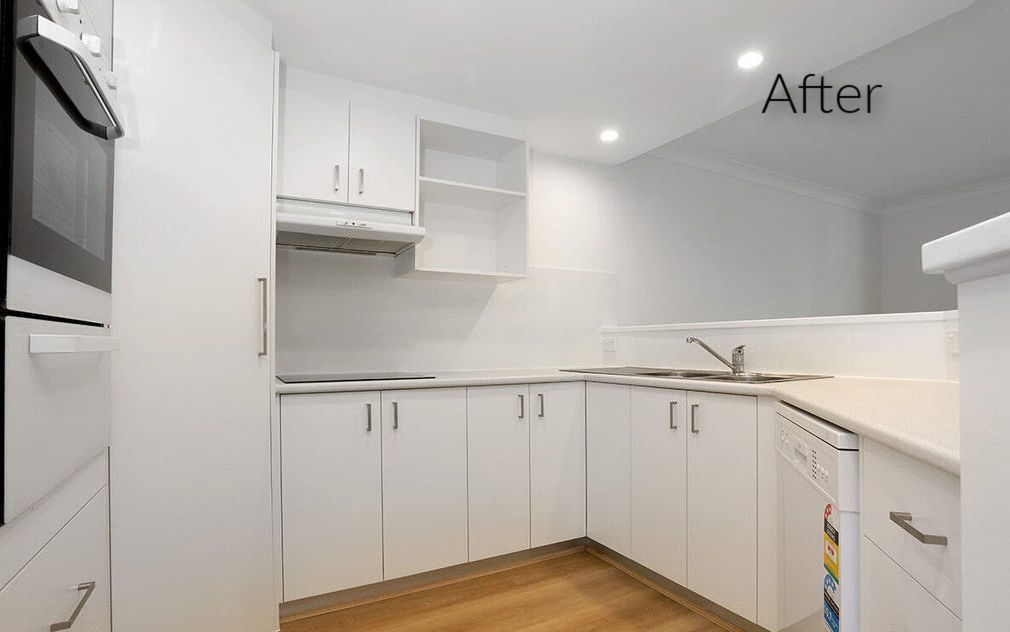 3848 kitchen after 1010x632 Refinishing Kitchen Cabinet Doors
